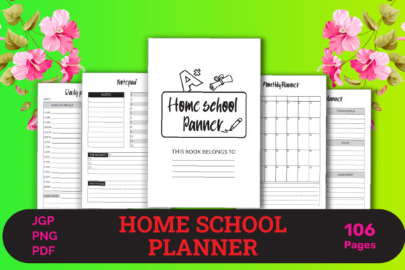 Designing with Home School Planner KDP Interior Graphic