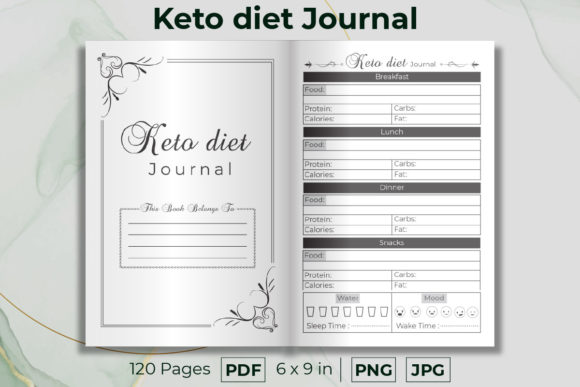 Transform Your Diet and Lifestyle with a Customizable Diet Journal for KDP Interior Graphics