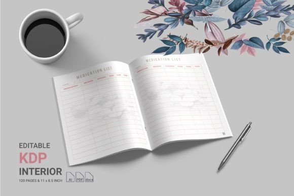 Transform Your KDP Publishing with the Medication List Editable 120 Pages KDP